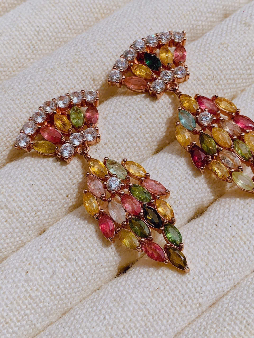 Khuyên tai Tourmaline đa sắc